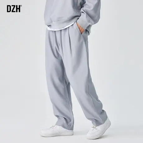 男士宽松直筒裤垂感高级感中腰裤子男款灰色运动裤阔腿裤男春秋款商品大图