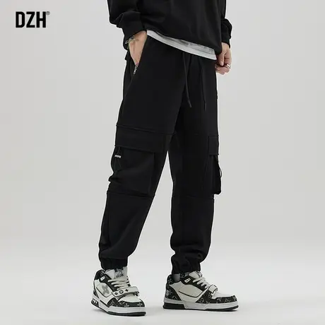 男士黑色休闲裤男春季潮流束脚工装宽松长裤2024年新款束脚裤卫裤商品大图