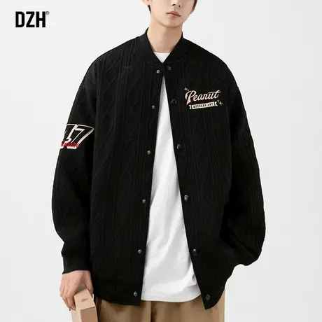 男士提花外套棒球服男款秋季新款潮牌痞帅外衣男款学院风情侣夹克商品大图