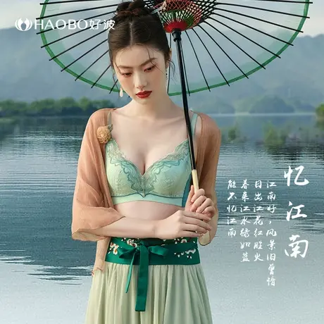 好波忆江南国潮新品内衣女小胸显大聚拢上托性感漫画胸罩HW2333商品大图