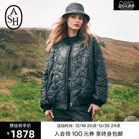 ASH女装秋冬新款时尚休闲百搭长袖梭织外套短外套棉衣外套商品大图