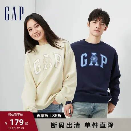 【断码优惠】Gap男女装秋冬新款碳素软磨抓绒情侣装卫衣760421图片
