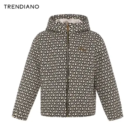 TRENDIANO经典系列金葱提花连帽外套2024年春季新款微阔连帽上衣商品大图