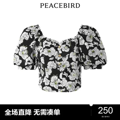 【商场同款】太平鸟女装2023年夏季新款品质印花上衣A1CDD2E03图片