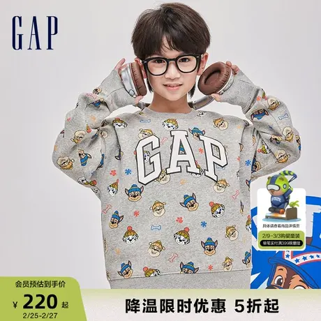 【汪汪队联名】Gap男童冬季抓绒保暖卫衣洋气可爱圆领上衣889505商品大图