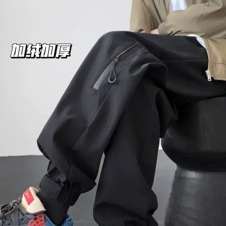 东北加绒软壳冲锋裤男款冬季美式vibe机能裤子配马丁靴束脚工装裤商品大图