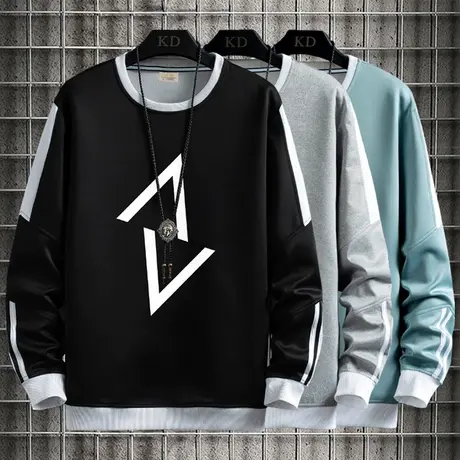 长袖t恤男潮流宽松男士卫衣春秋款潮牌薄款秋衣青少年打底衫衣服商品大图