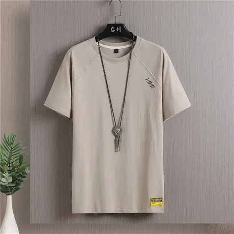 男士短袖T恤2023夏季新款宽松潮流ins体恤夏装潮牌棉感男装上衣服商品大图