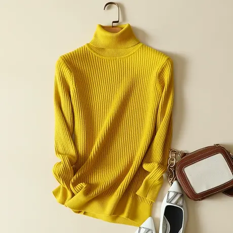 高领打底衫女秋冬内搭长袖针织衫韩版修身显瘦外穿上衣加厚毛衣女商品大图