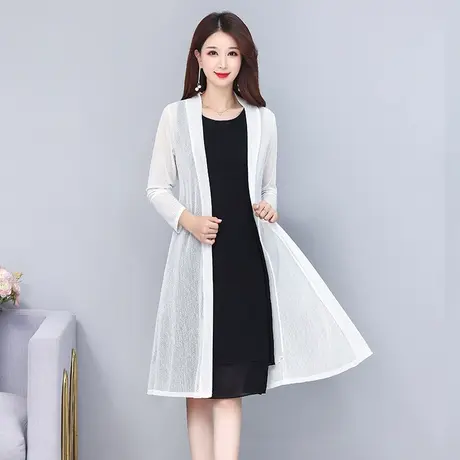 披肩女外搭夏季网纱开衫中长款薄款外套宽松防晒衣配裙子夏天外披图片