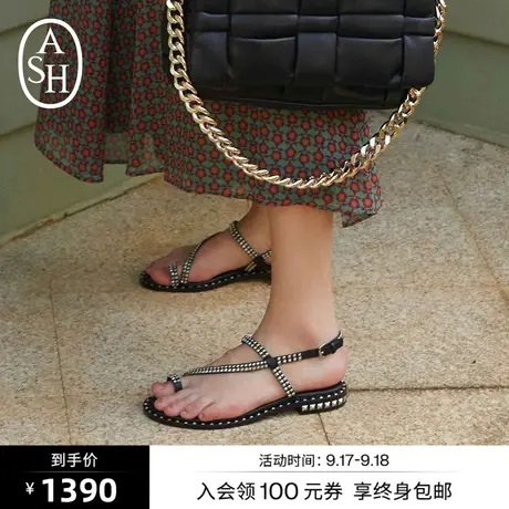 ASH女鞋新款PEARL系列铆钉平底鞋蘑菇钉休闲夹脚凉鞋时装凉鞋图片