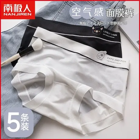南极人内裤女士紫杉醇抗菌裆透气网孔冰丝无痕少女生面膜三角短裤商品大图