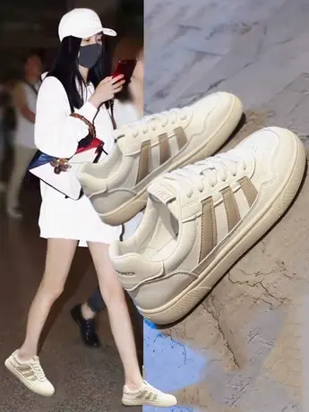 爆款小白鞋女款2023年新款秋季平底板鞋休闲百搭薄款洋气学生女鞋图片