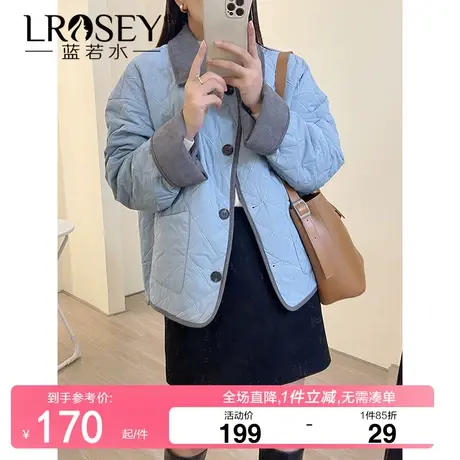 大码女装宽松菱格绗缝棉服冬季新款胖MM气质时尚保暖显瘦炸街外套商品大图