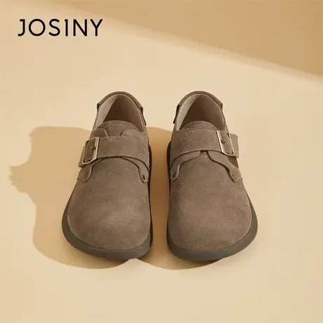 Josiny/卓诗尼复古勃肯鞋女款2024新款春秋季爆款真皮单鞋女鞋子商品大图