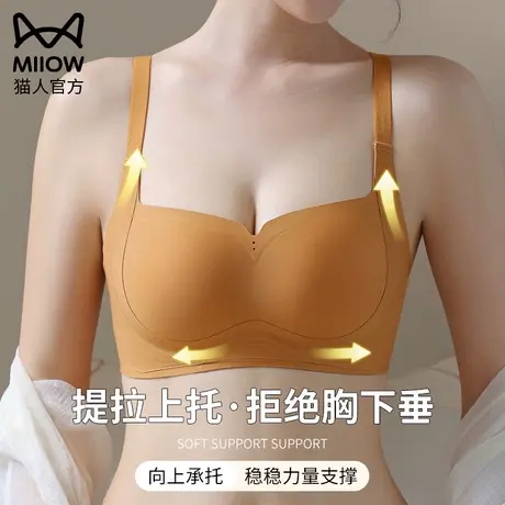 无痕内衣女小胸聚拢显大秋冬磨毛无钢圈收副乳防下垂调整型文胸罩商品大图