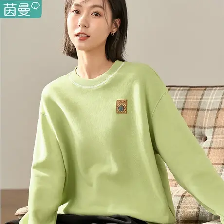 茵曼旗舰店加绒卫衣女2023新款慵懒风连帽加厚外套长袖上衣秋冬季图片