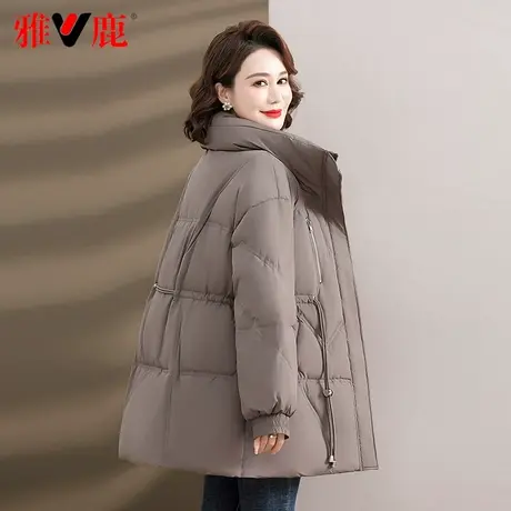 雅鹿品牌羽绒服女中老年冬季2023年新款加厚中长款立领鸭绒妈妈装图片