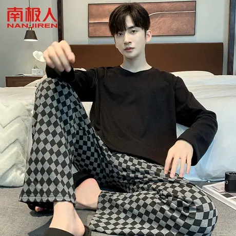 2023新款睡衣男士春秋款纯棉长袖可外穿青少年秋季男士家居服套装图片
