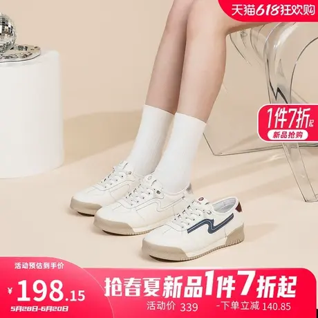 康奈女鞋2025春季新款软底德训鞋百搭轻便休闲运动阿甘鞋纯色板鞋图片