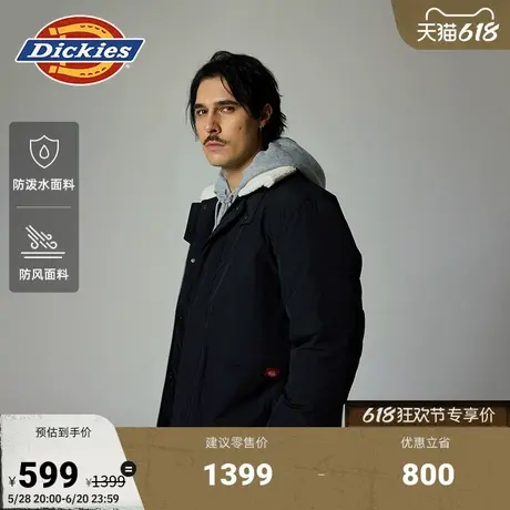 Dickies秋冬防风防泼水仿羊羔绒衣领羽绒服保暖宽松外套男女情侣商品大图