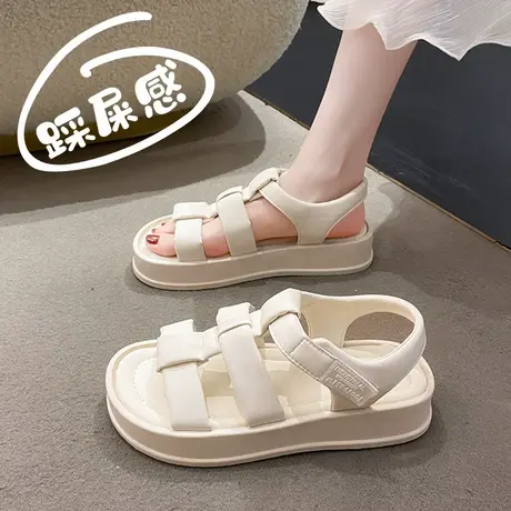 罗马凉鞋女2025夏季新款学生鞋百搭休闲沙滩鞋不累脚配裙子魔术贴图片
