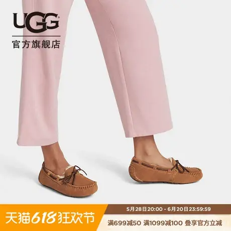 UGG秋季女士舒适平底低帮蝴蝶结一脚蹬休闲豆豆鞋乐福鞋 1107949图片
