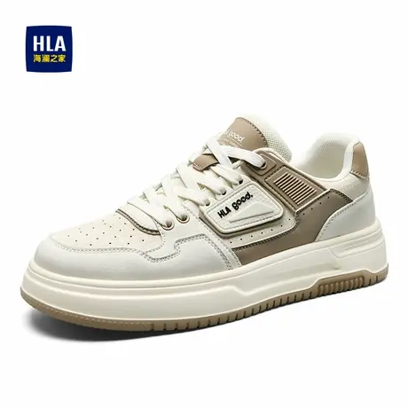 HLA/海澜之家板鞋2025春新款时尚百搭小白鞋增高运动休闲白色板鞋商品大图