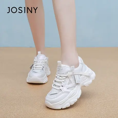 卓诗尼厚底网面老爹鞋女2025夏季新款小个子显高透气运动休闲鞋女商品大图