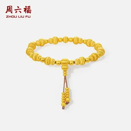 周六福黄金计价古法足金拉丝福禄连连转运生财葫芦手串节日礼物商品大图