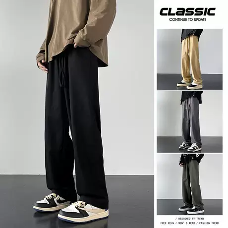 直筒裤男款秋季裤子宽松潮牌2023新款男生日系机能工装裤男春秋款商品大图