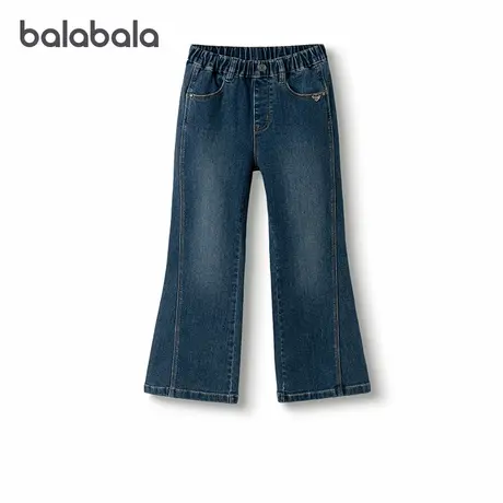 【商场同款】巴拉巴拉儿童牛仔裤女童喇叭裤2025秋新款休闲长裤子商品大图