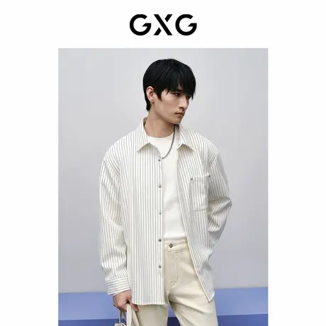 【X】GXG男装仿麂皮印花夹克衬衫2024年春季GFX10301211商品大图