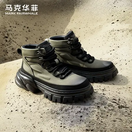 马克华菲马丁靴男款户外登山靴复古徒步工装靴厚底高帮英伦男靴子商品大图