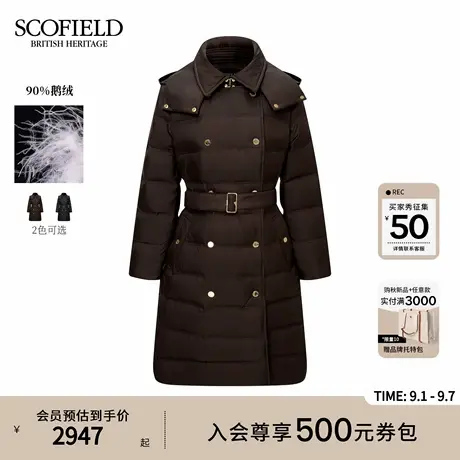 【90%鹅绒】Scofield女装英伦优雅双排扣收腰羽绒服2025冬季新品商品大图