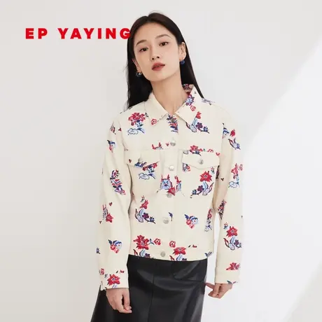 [当代国风·龙年限定]EP雅莹2024新品 桑蚕丝牛仔印花外套 J103A商品大图