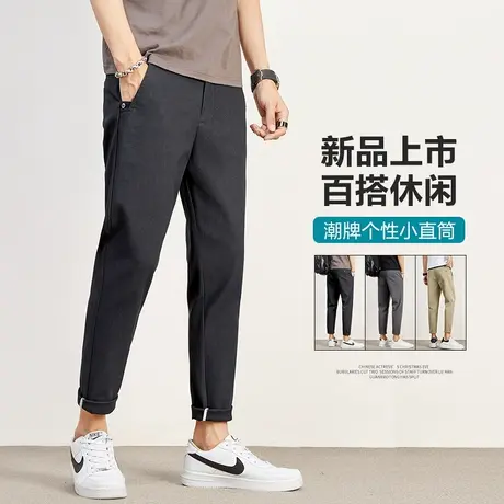 春季春秋款韩版潮流百搭帅气西裤男士直筒宽松休闲裤子男裤9分裤商品大图
