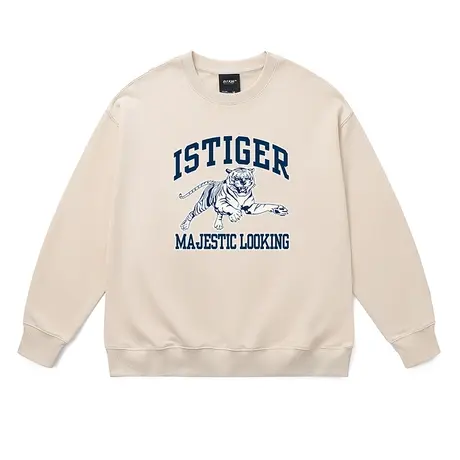 国风新款卫衣男国潮涂鸦老虎美式oversize复古加绒加厚纯棉衣服女商品大图