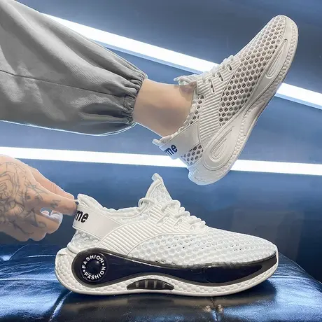 沙滩凉鞋男款夏季外穿运动镂空网眼轻便薄款软底涉水包头洞洞凉拖商品大图