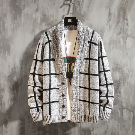 毛衣开衫男2023秋季新款韩版宽松休闲中长款针织线衫青年潮流外套商品大图