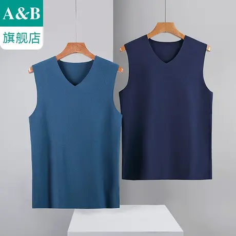 ab内衣男士无痕保暖背心内穿打底内衣秋冬季双面暖绒单件上衣SZ29商品大图