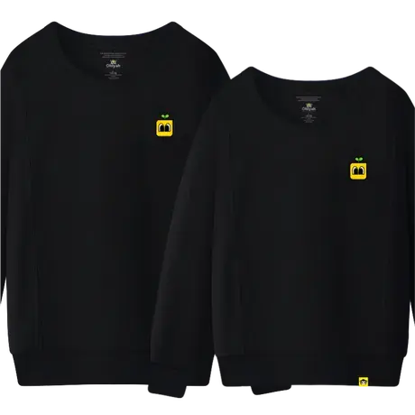 Ohlyah品牌情侣装2023冬卫衣男女长袖加绒圆领学生宽松外套工作服商品大图