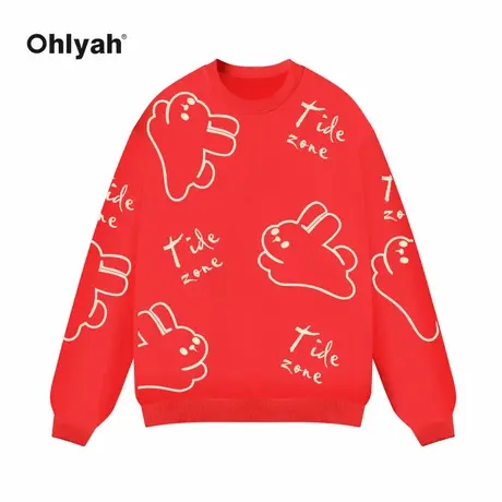 Ohlyah本命新年衣服情侣装情侣款2023年新款潮圆领卫衣女团队定制商品大图