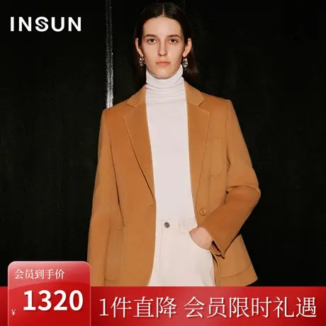 [老钱风]恩裳COVER2023秋装新款美拉德外套正肩手工羊绒羊毛大衣商品大图