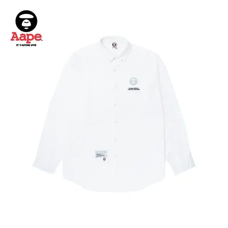 Aape旗舰店男装秋冬猿颜徽章字母刺绣宽松简约长袖衬衫8457XXL商品大图
