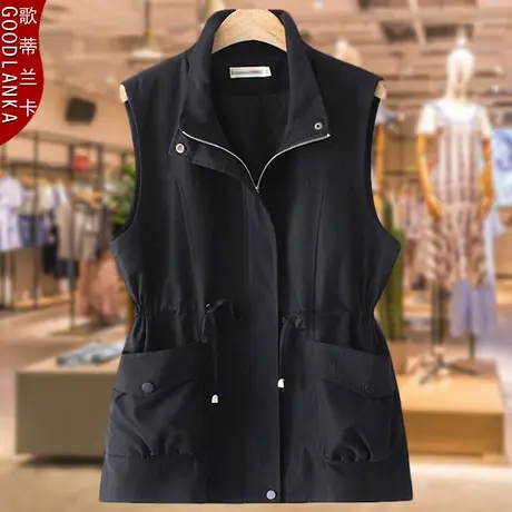 大码胖妈妈秋装马夹女2023新款宽松显瘦洋气中年无袖西装马甲外套商品大图