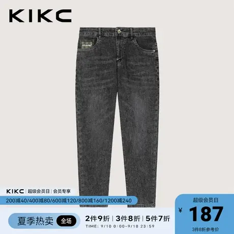 kikc牛仔裤男2023春夏新款商场同款美式复古休闲微弹小脚九分裤子商品大图