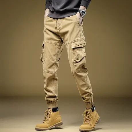户外工装裤男春秋款宽松束脚2022秋季潮牌美式男士休闲长裤子潮流商品大图