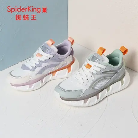 SPIDER KING/蜘蛛王休闲鞋女2023秋商场新款运动女鞋网面拼色透气商品大图