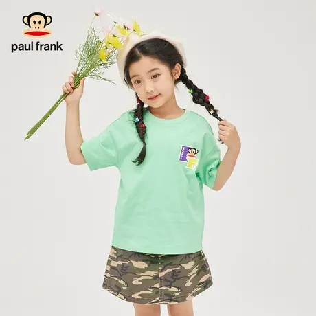 大嘴猴童装女童短袖t恤2023年夏季新品半袖中大儿童纯棉上衣体恤商品大图